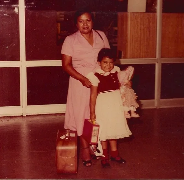 The day my mom and I arrived in Miami, Florida (1982).