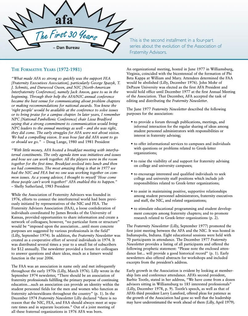 Dan Bureau article from Perspectives Spring 2006